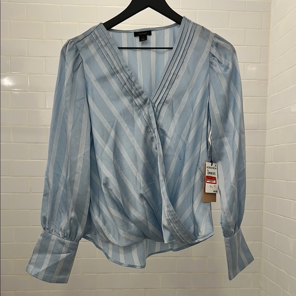 Elegant Blue Stripe Women's Top